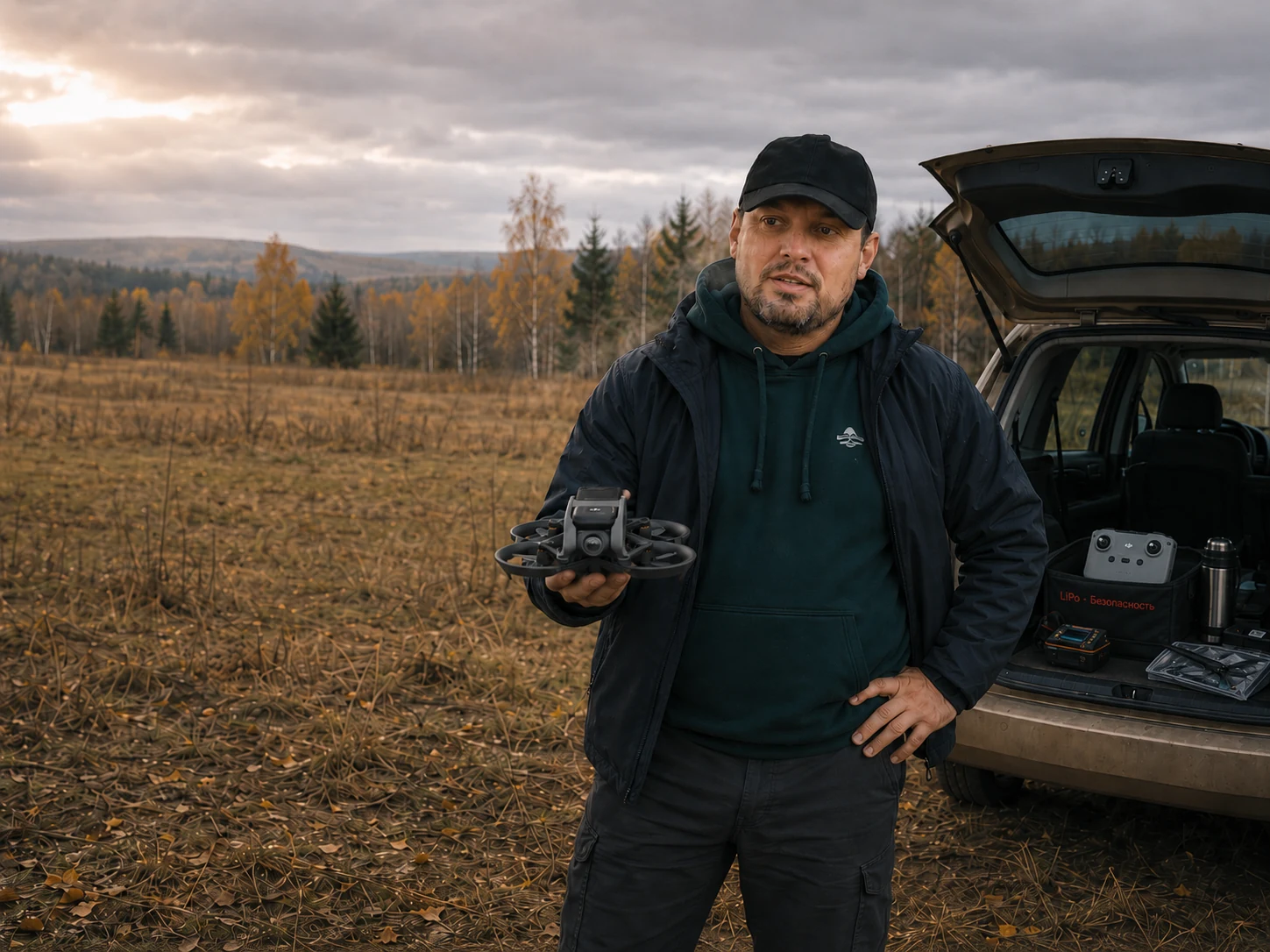 Практика — инструктор с DJI Avata на полигоне Большое Седельниково